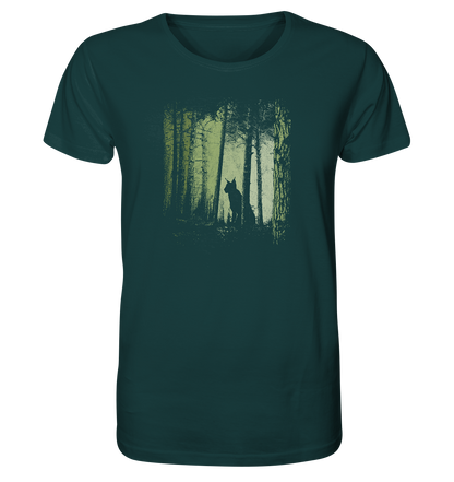 Luchs Wildkatze im Zwielicht Wald - Organic Shirt