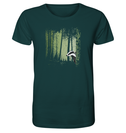 frecher Dachs im Zwielicht Wald - Organic Shirt