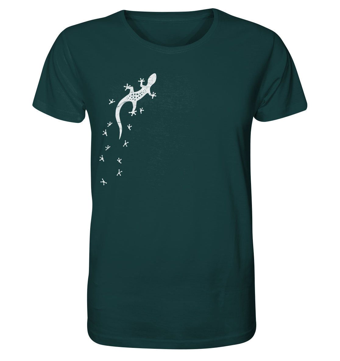Gecko Eidechse Silhouette hell - Organic Shirt