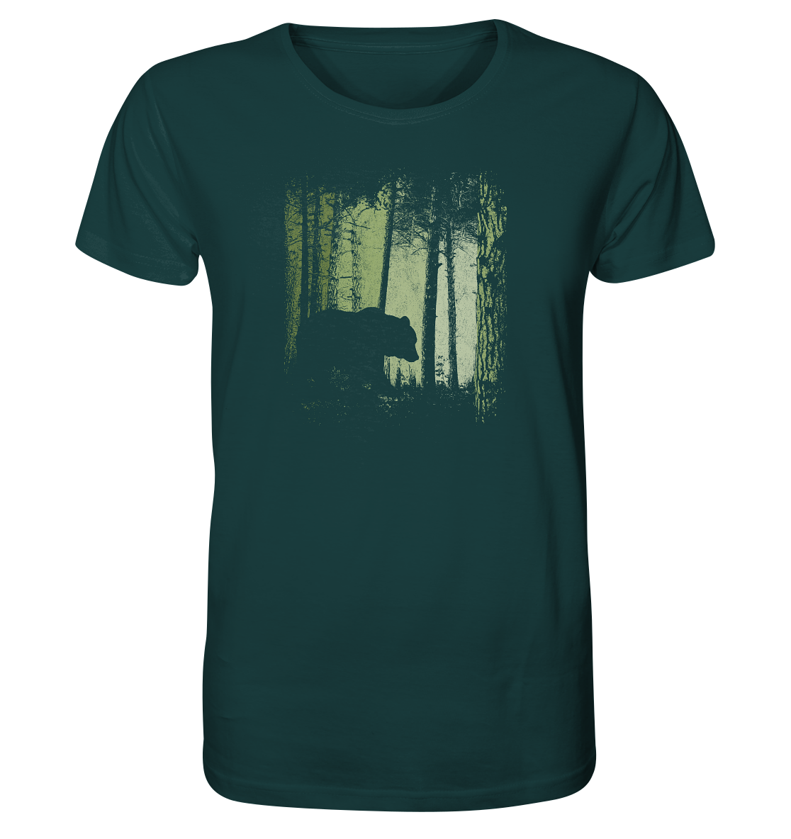 Braunbär im Zwielicht Wald - Organic Shirt