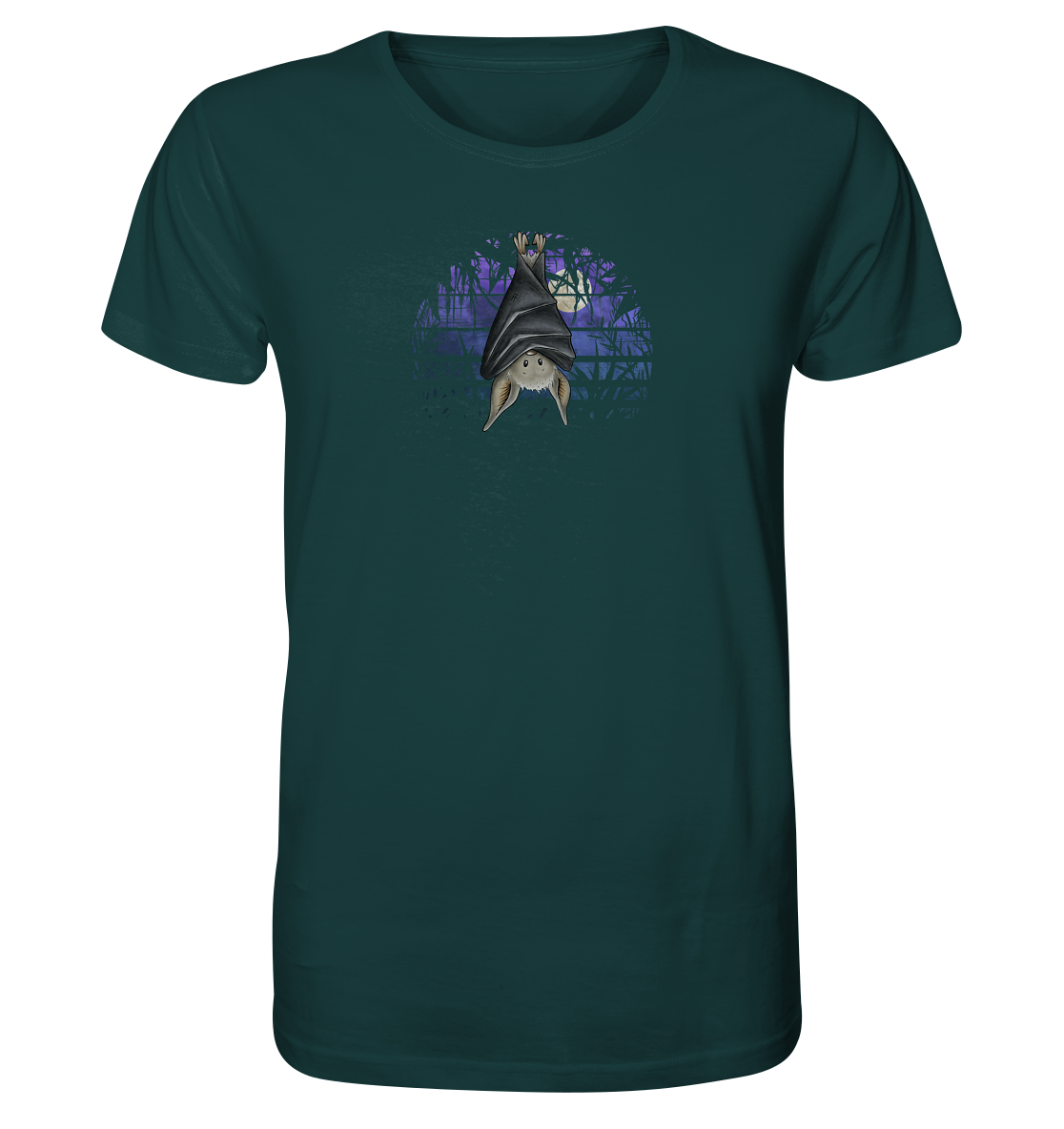 Fledermaus in blauer Nacht - Organic Shirt