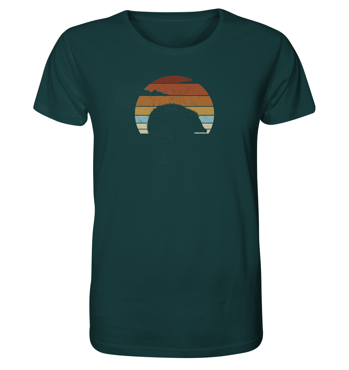 Retro Igel Silhouette im Sonnenuntergang - Organic Shirt