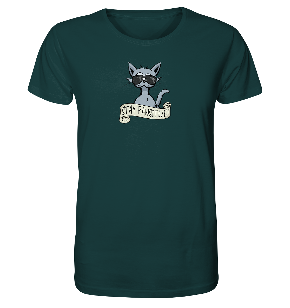 Stay Pawsitive Bleib lässig Hipster Katze - Organic Shirt