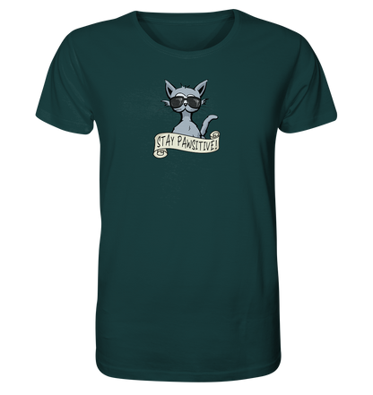 Stay Pawsitive Bleib lässig Hipster Katze - Organic Shirt