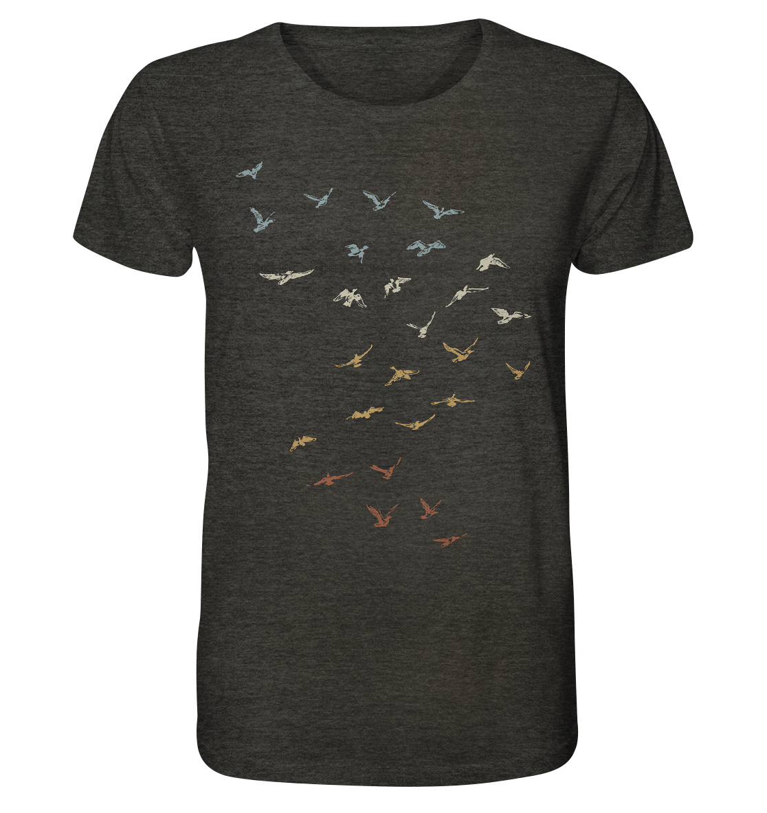 Retro Vogel Schwarm - Organic Shirt