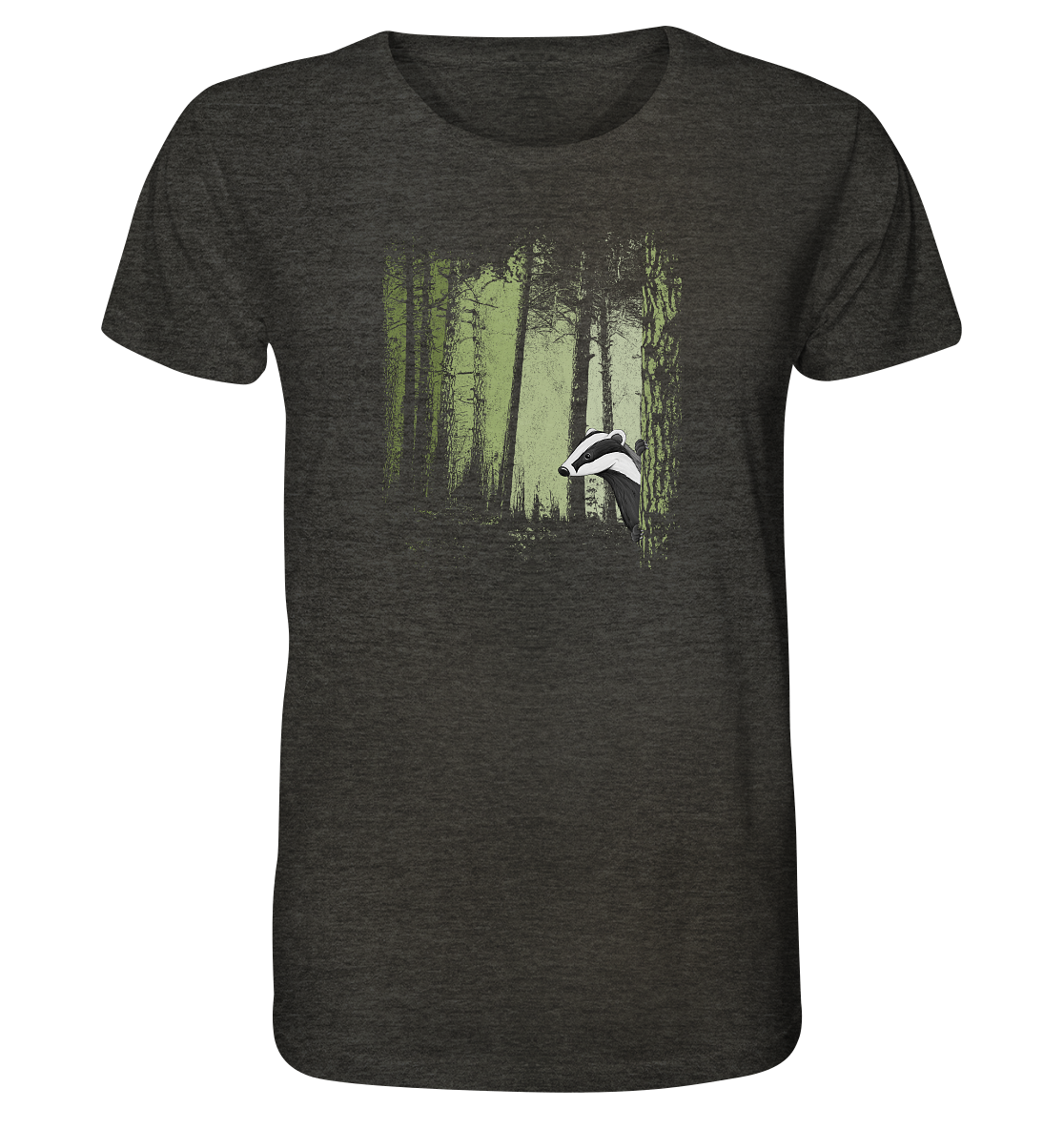 frecher Dachs im Zwielicht Wald - Organic Shirt