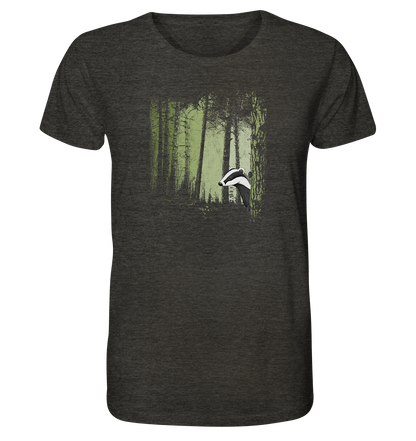 frecher Dachs im Zwielicht Wald - Organic Shirt