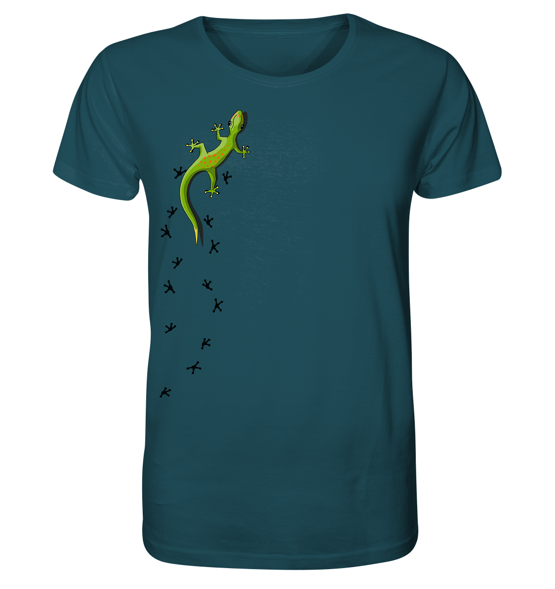 Kletternder Gecko mit Spuren - Organic Shirt