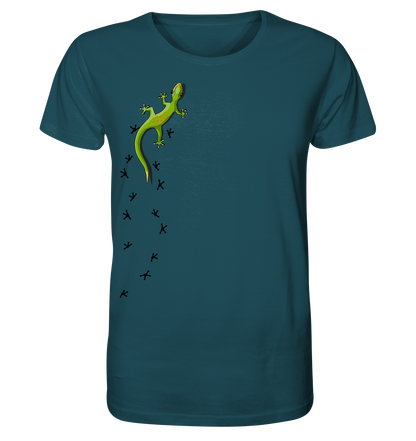 Kletternder Gecko mit Spuren - Organic Shirt