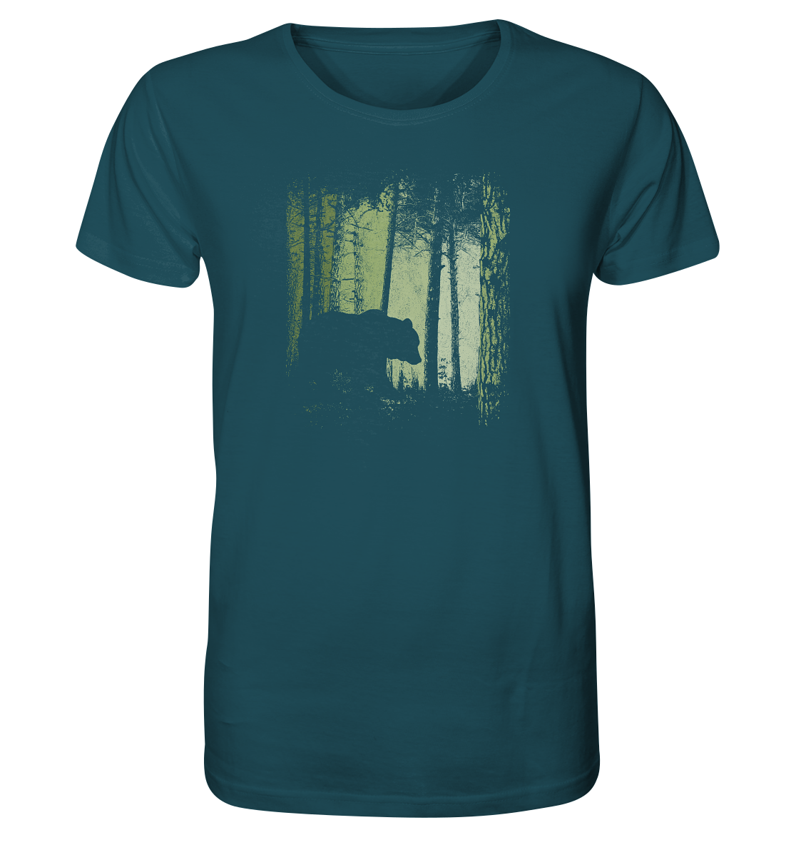 Braunbär im Zwielicht Wald - Organic Shirt
