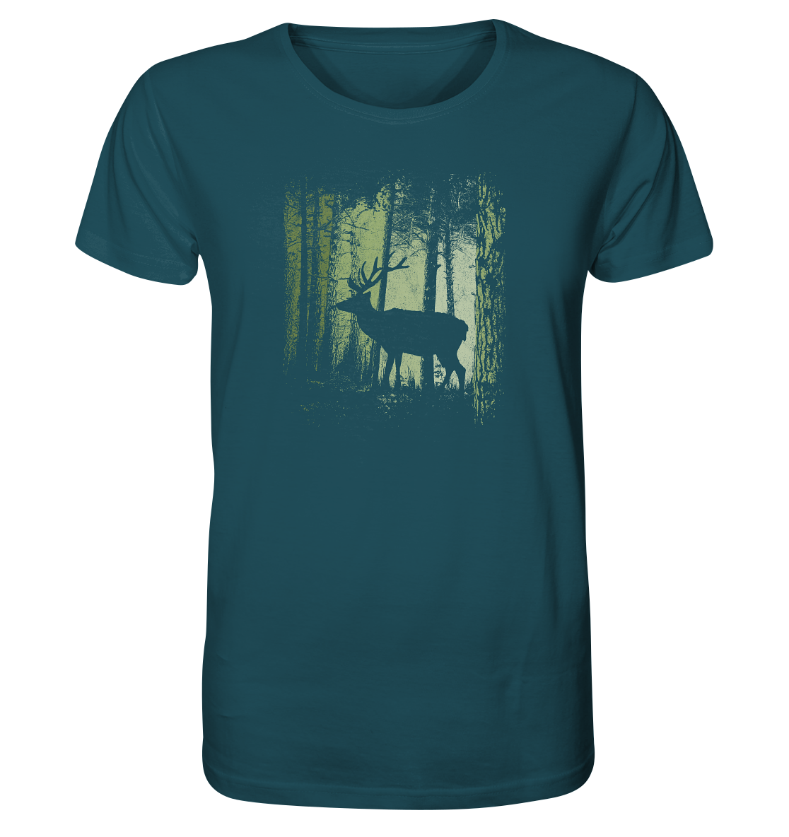 Hirsch im Zwielicht Wald - Organic Shirt