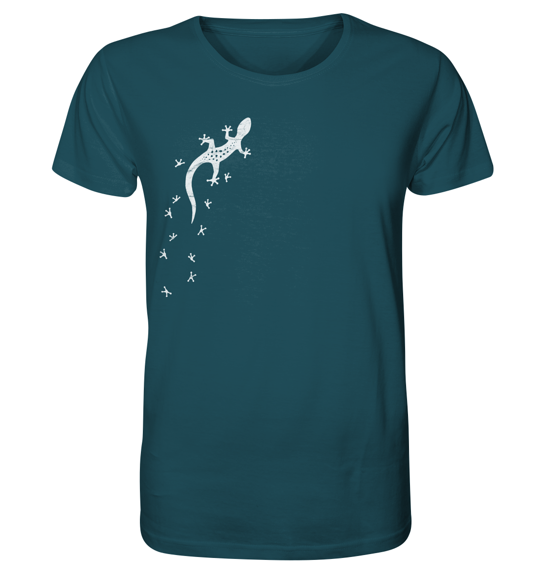Gecko Eidechse Silhouette hell - Organic Shirt