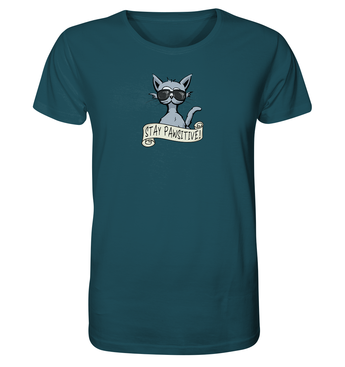 Stay Pawsitive Bleib lässig Hipster Katze - Organic Shirt