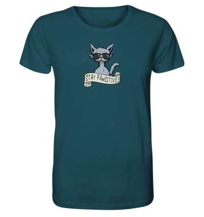Stay Pawsitive Bleib lässig Hipster Katze - Organic Shirt