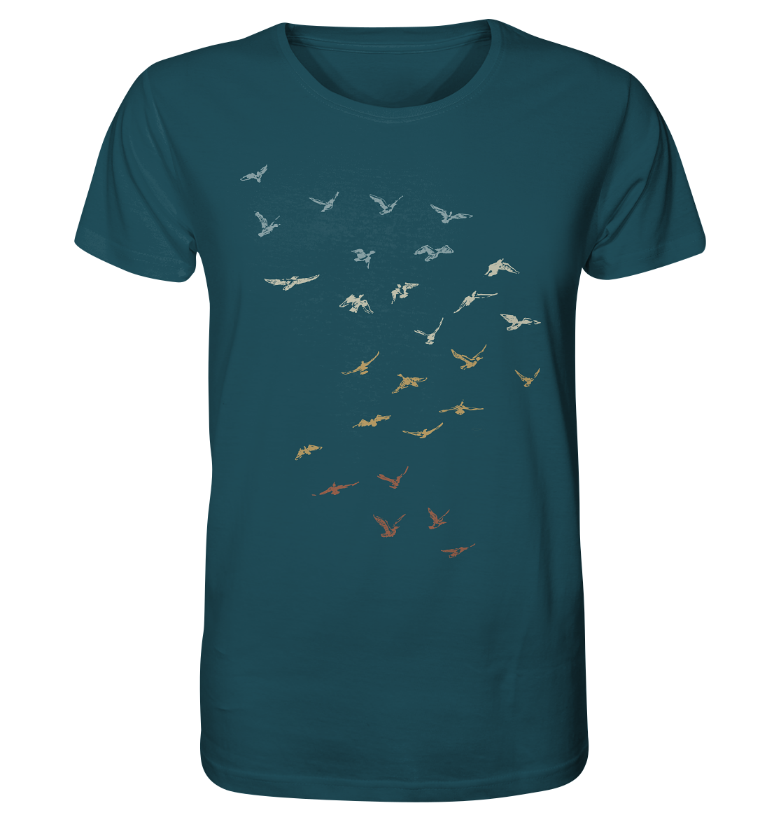 Retro Vogel Schwarm - Organic Shirt