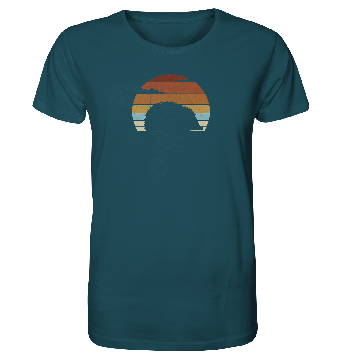 Retro Igel Silhouette im Sonnenuntergang - Organic Shirt