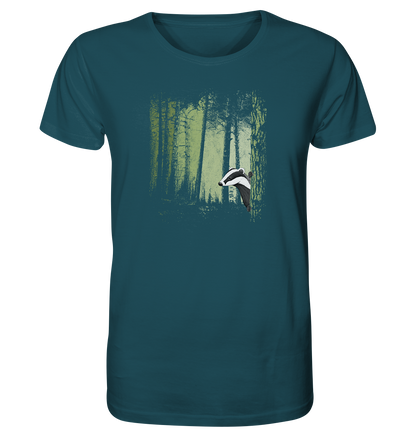frecher Dachs im Zwielicht Wald - Organic Shirt