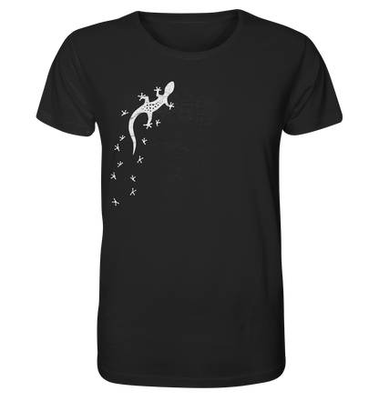 Gecko Eidechse Silhouette hell - Organic Shirt