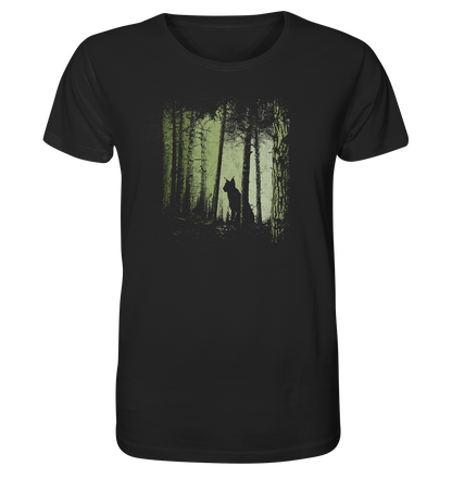 Luchs Wildkatze im Zwielicht Wald - Organic Shirt