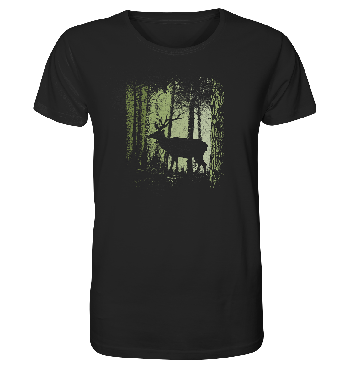 Hirsch im Zwielicht Wald - Organic Shirt