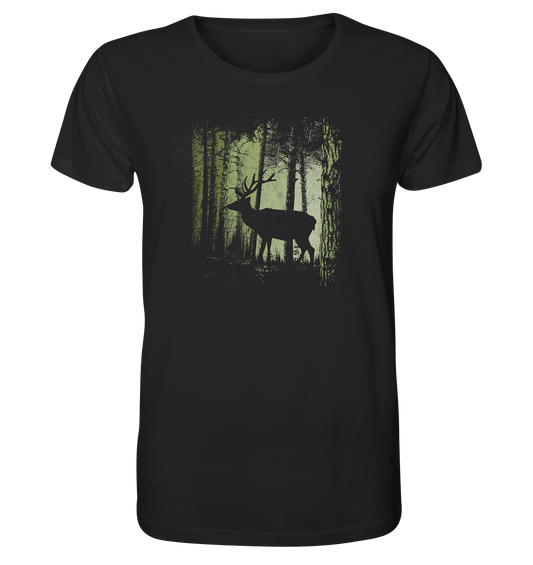 Hirsch im Zwielicht Wald - Organic Shirt