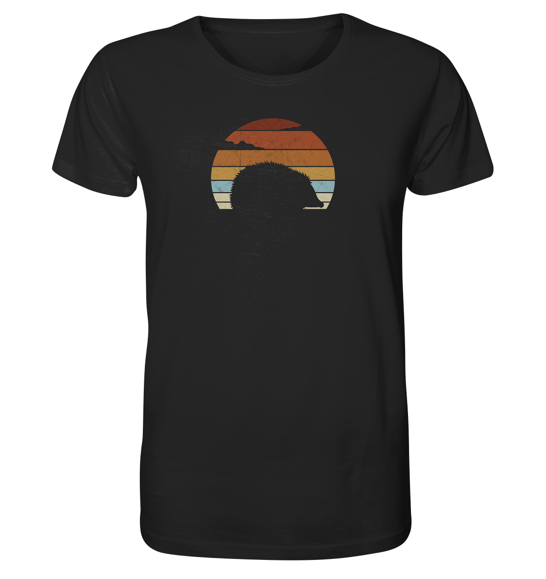 Retro Igel Silhouette im Sonnenuntergang - Organic Shirt