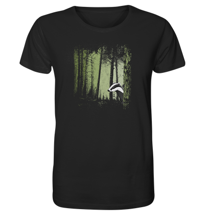frecher Dachs im Zwielicht Wald - Organic Shirt
