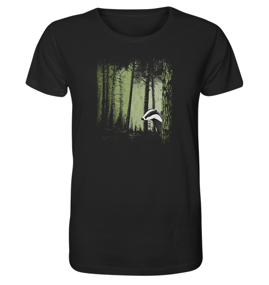 frecher Dachs im Zwielicht Wald - Organic Shirt