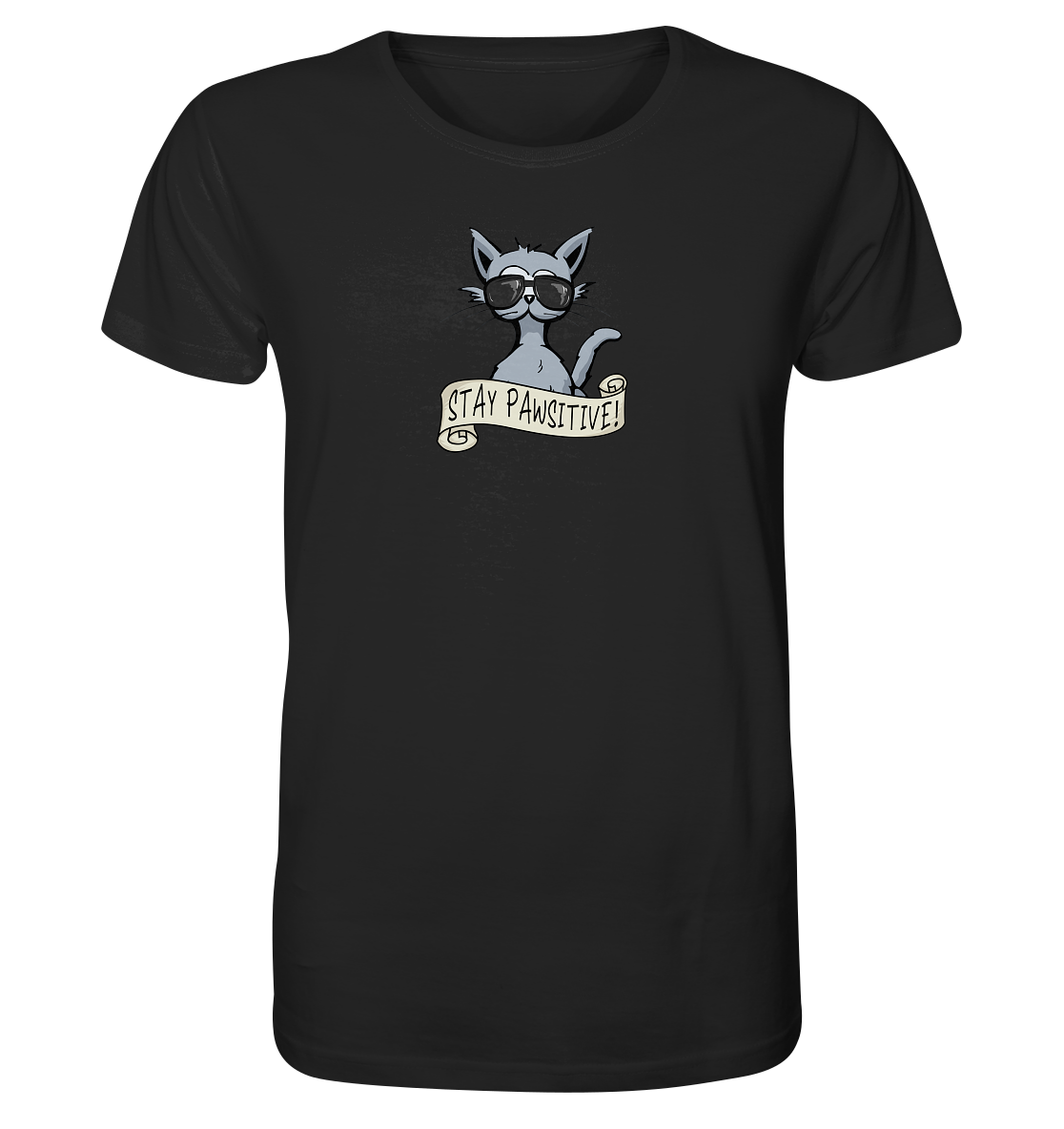 Stay Pawsitive Bleib lässig Hipster Katze - Organic Shirt