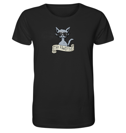 Stay Pawsitive Bleib lässig Hipster Katze - Organic Shirt