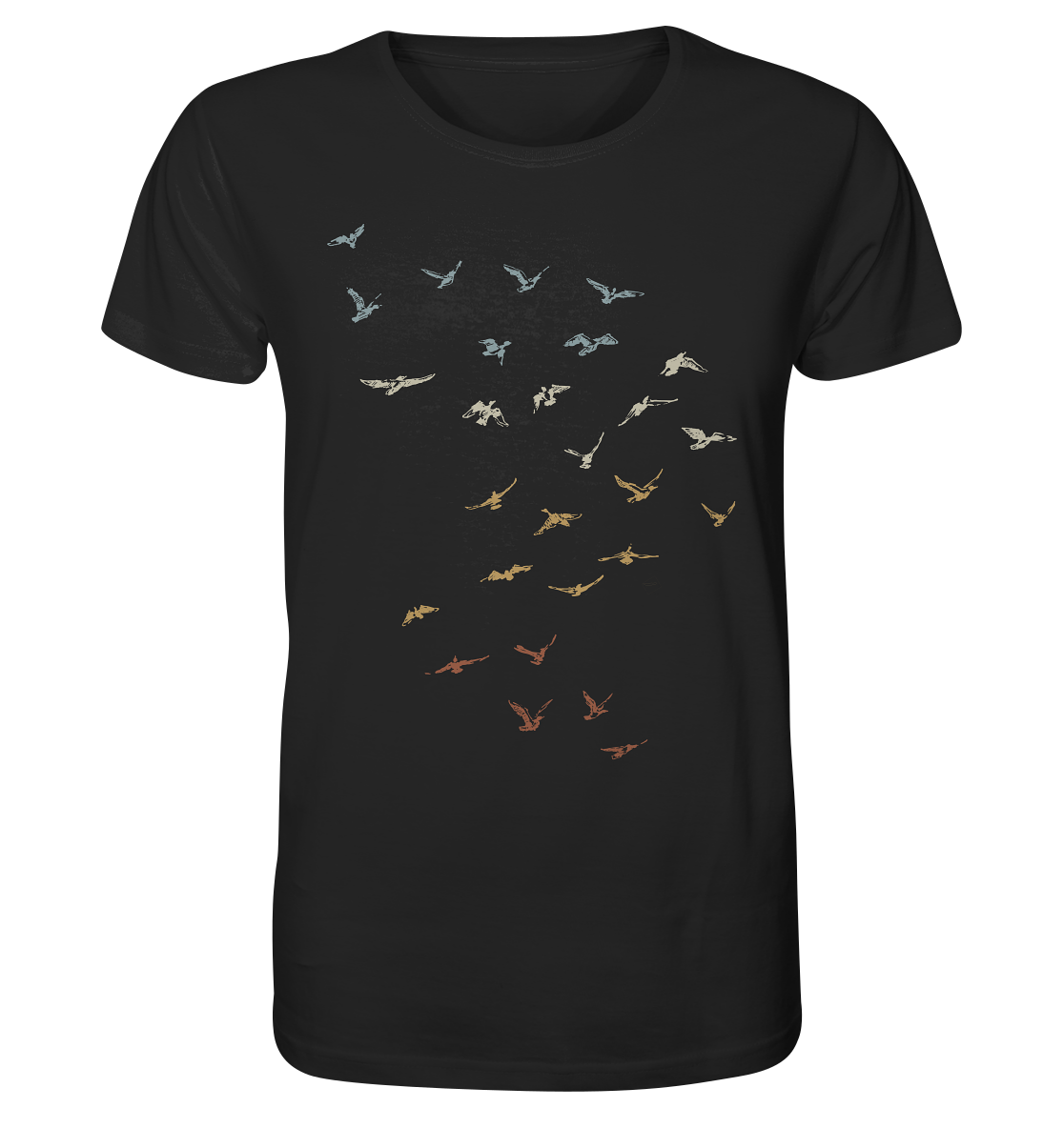 Retro Vogel Schwarm - Organic Shirt