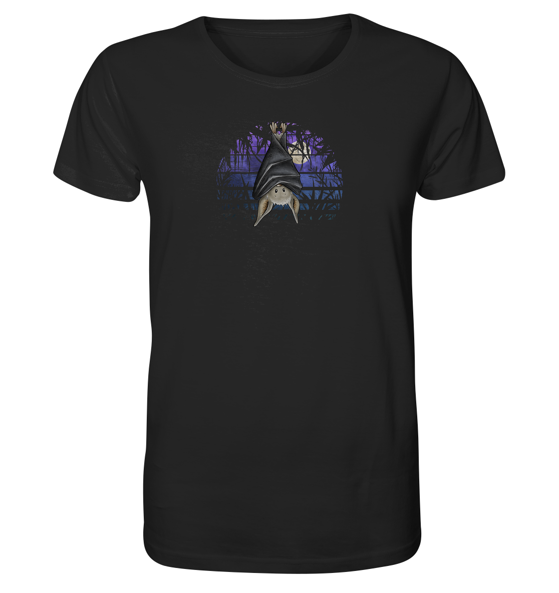 Fledermaus in blauer Nacht - Organic Shirt