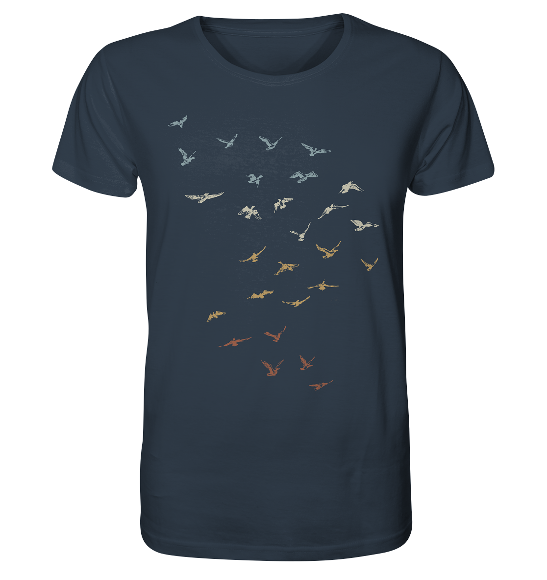 Retro Vogel Schwarm - Organic Shirt