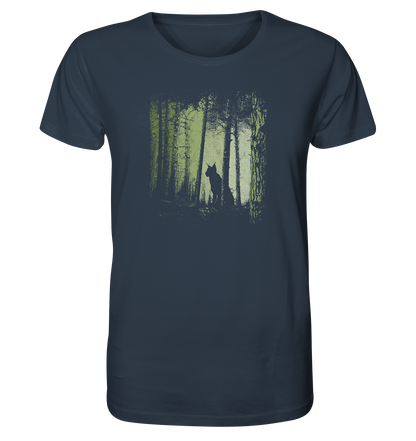 Luchs Wildkatze im Zwielicht Wald - Organic Shirt