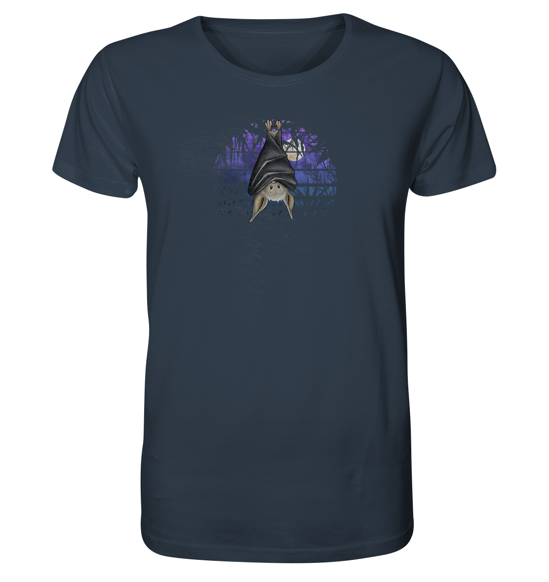 Fledermaus in blauer Nacht - Organic Shirt