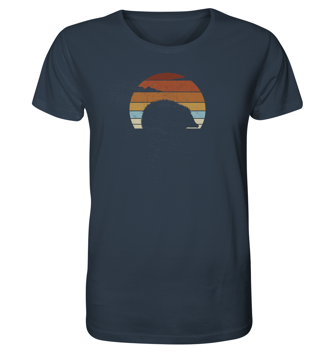 Retro Igel Silhouette im Sonnenuntergang - Organic Shirt
