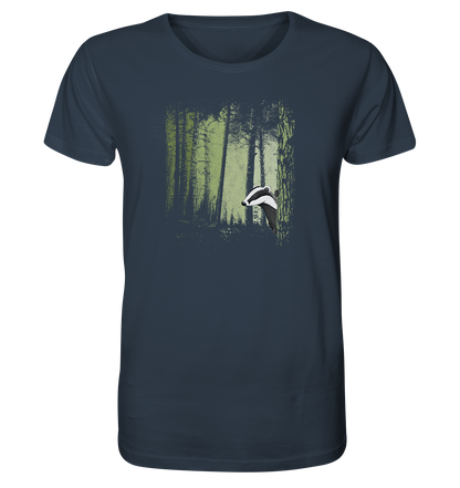 frecher Dachs im Zwielicht Wald - Organic Shirt