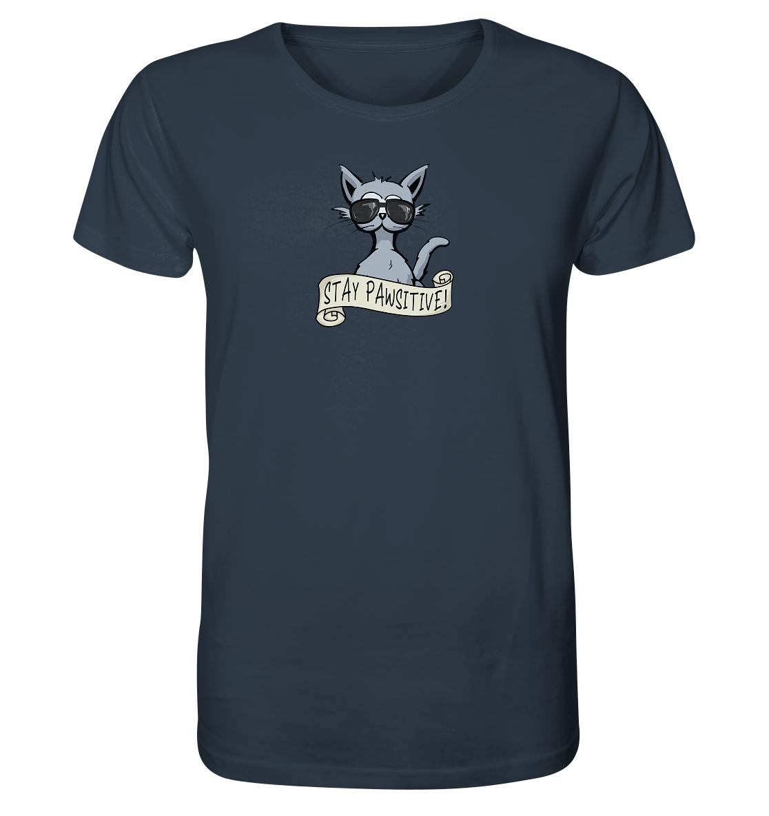 Stay Pawsitive Bleib lässig Hipster Katze - Organic Shirt