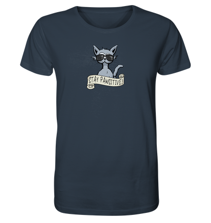 Stay Pawsitive Bleib lässig Hipster Katze - Organic Shirt