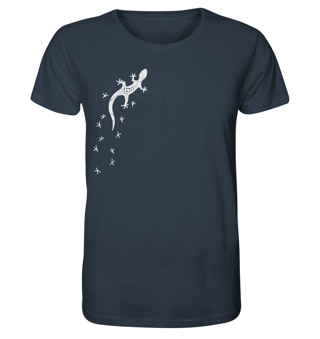 Gecko Eidechse Silhouette hell - Organic Shirt