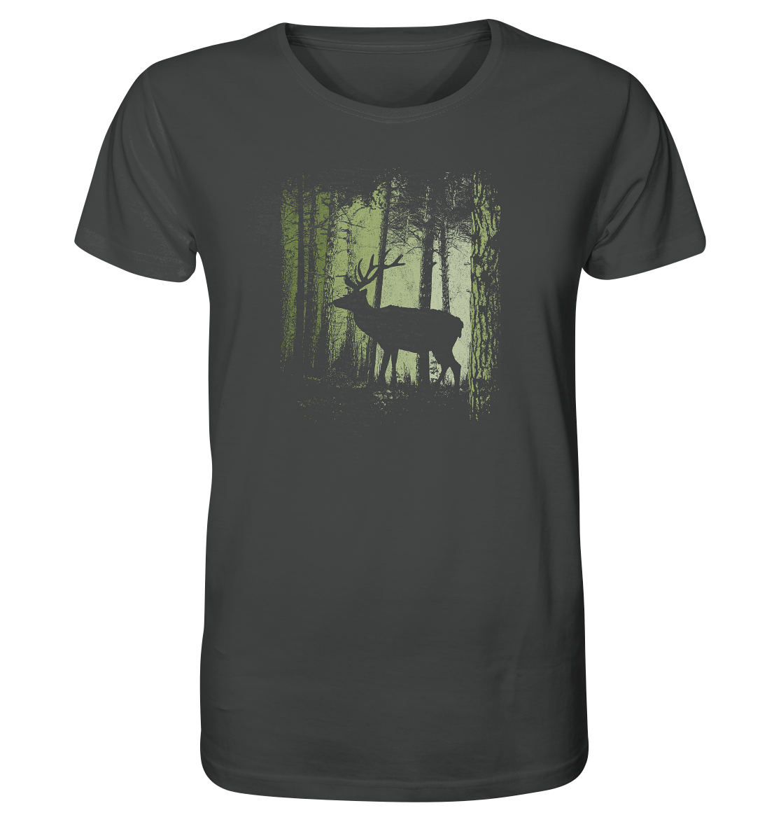Hirsch im Zwielicht Wald - Organic Shirt