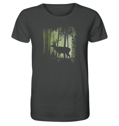 Hirsch im Zwielicht Wald - Organic Shirt