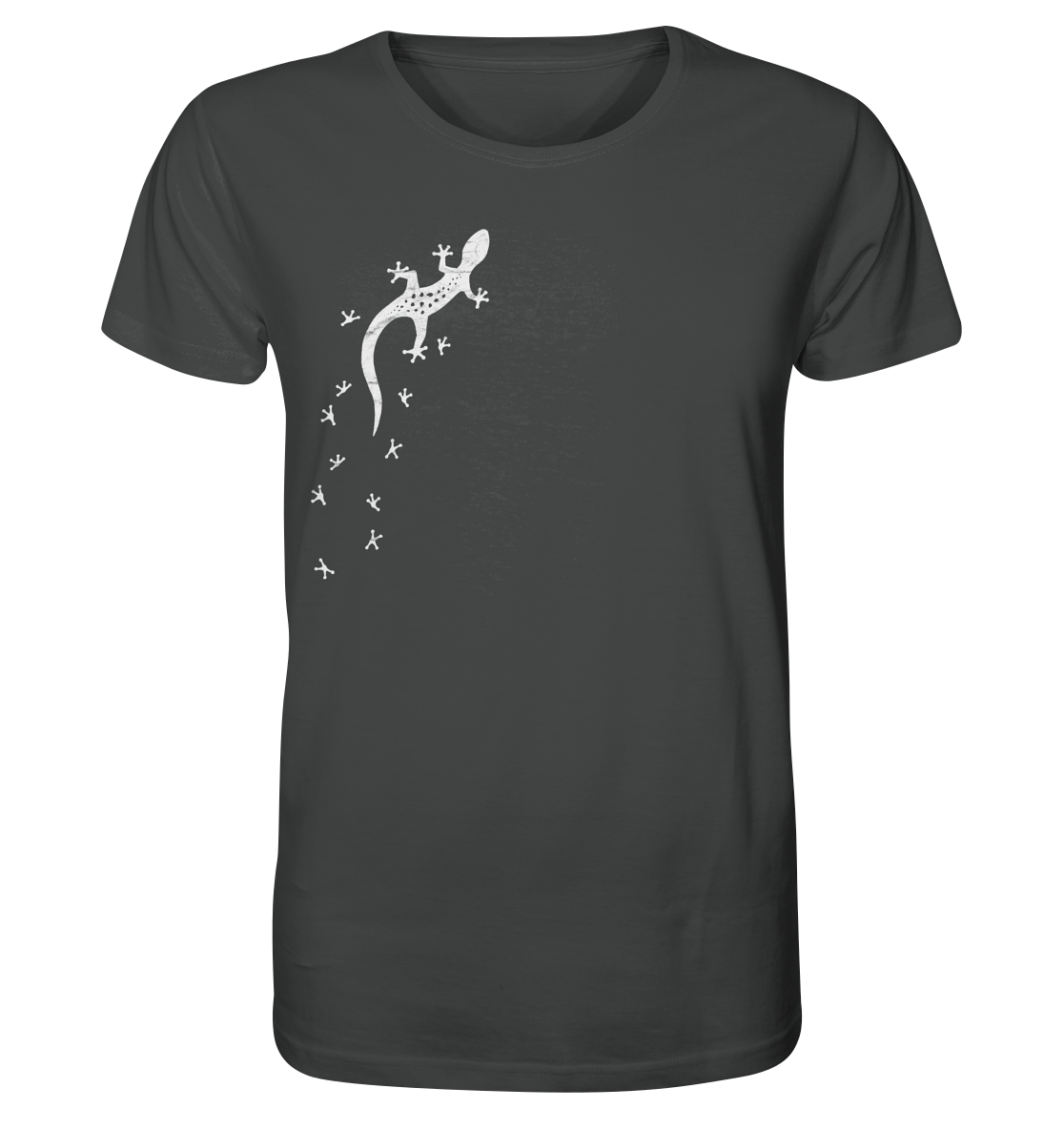 Gecko Eidechse Silhouette hell - Organic Shirt