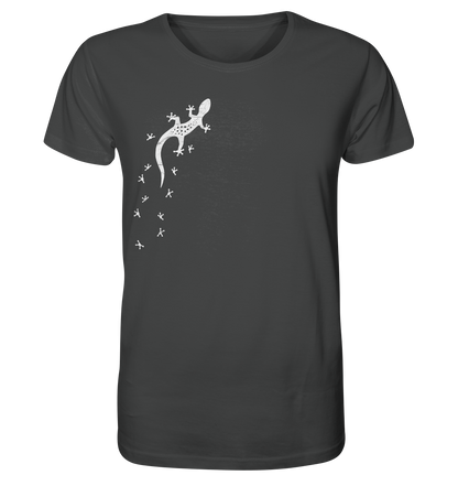 Gecko Eidechse Silhouette hell - Organic Shirt
