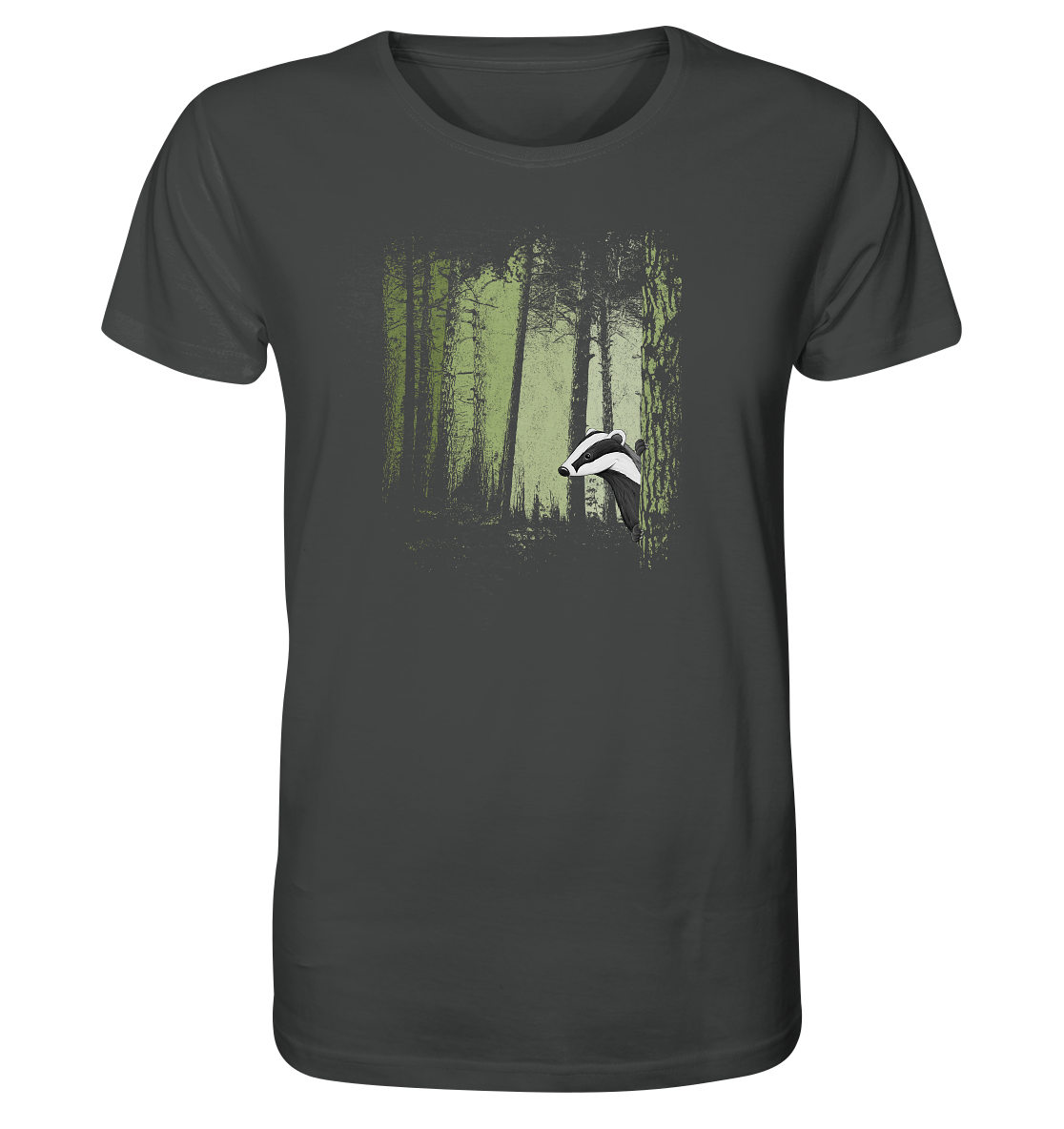 frecher Dachs im Zwielicht Wald - Organic Shirt