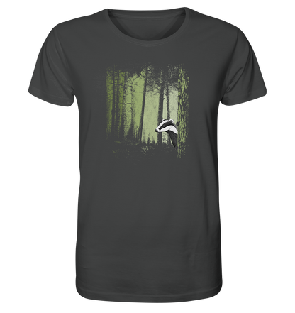 frecher Dachs im Zwielicht Wald - Organic Shirt