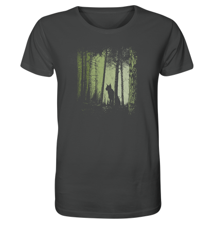 Luchs Wildkatze im Zwielicht Wald - Organic Shirt