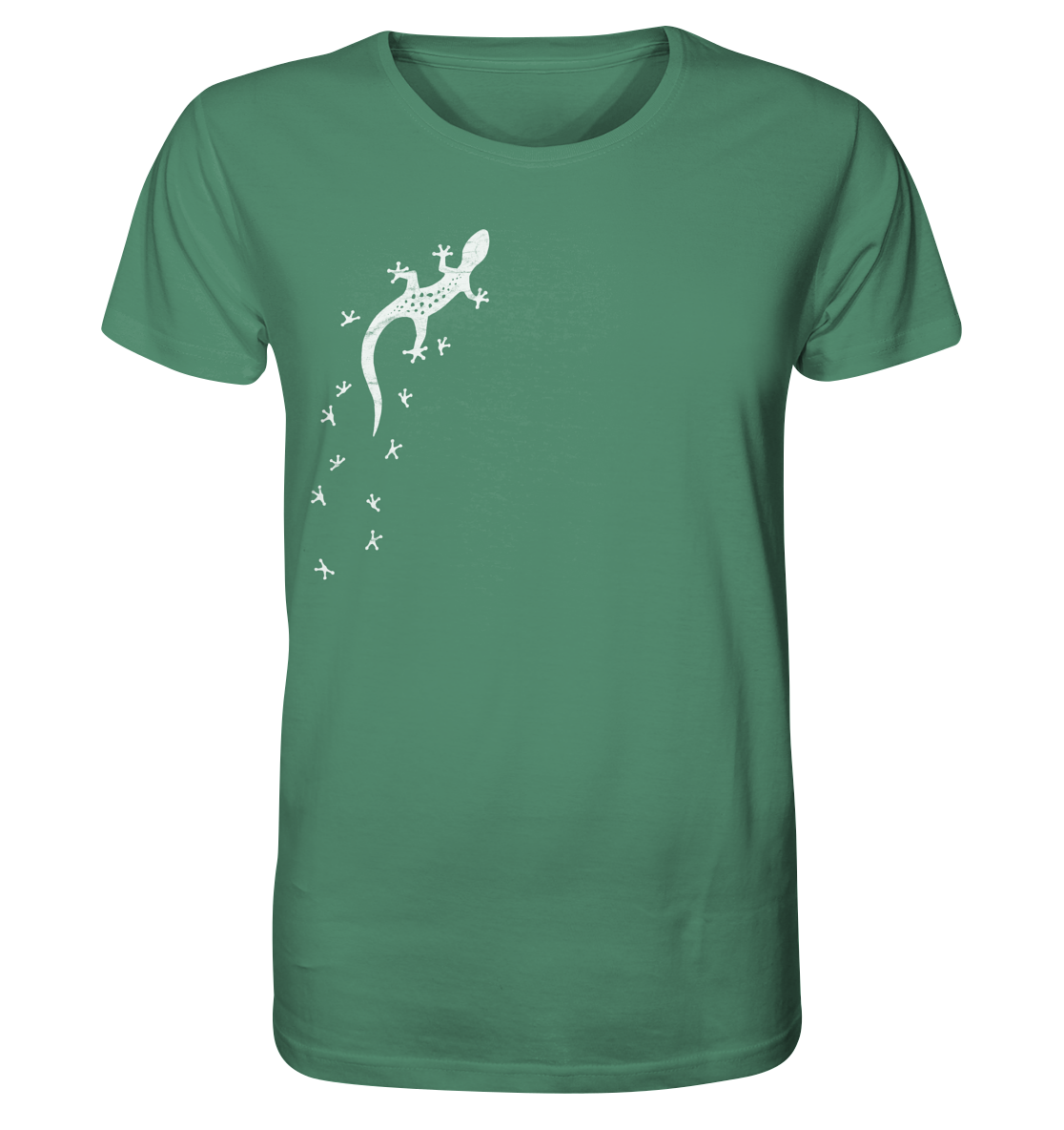 Gecko Eidechse Silhouette hell - Organic Shirt