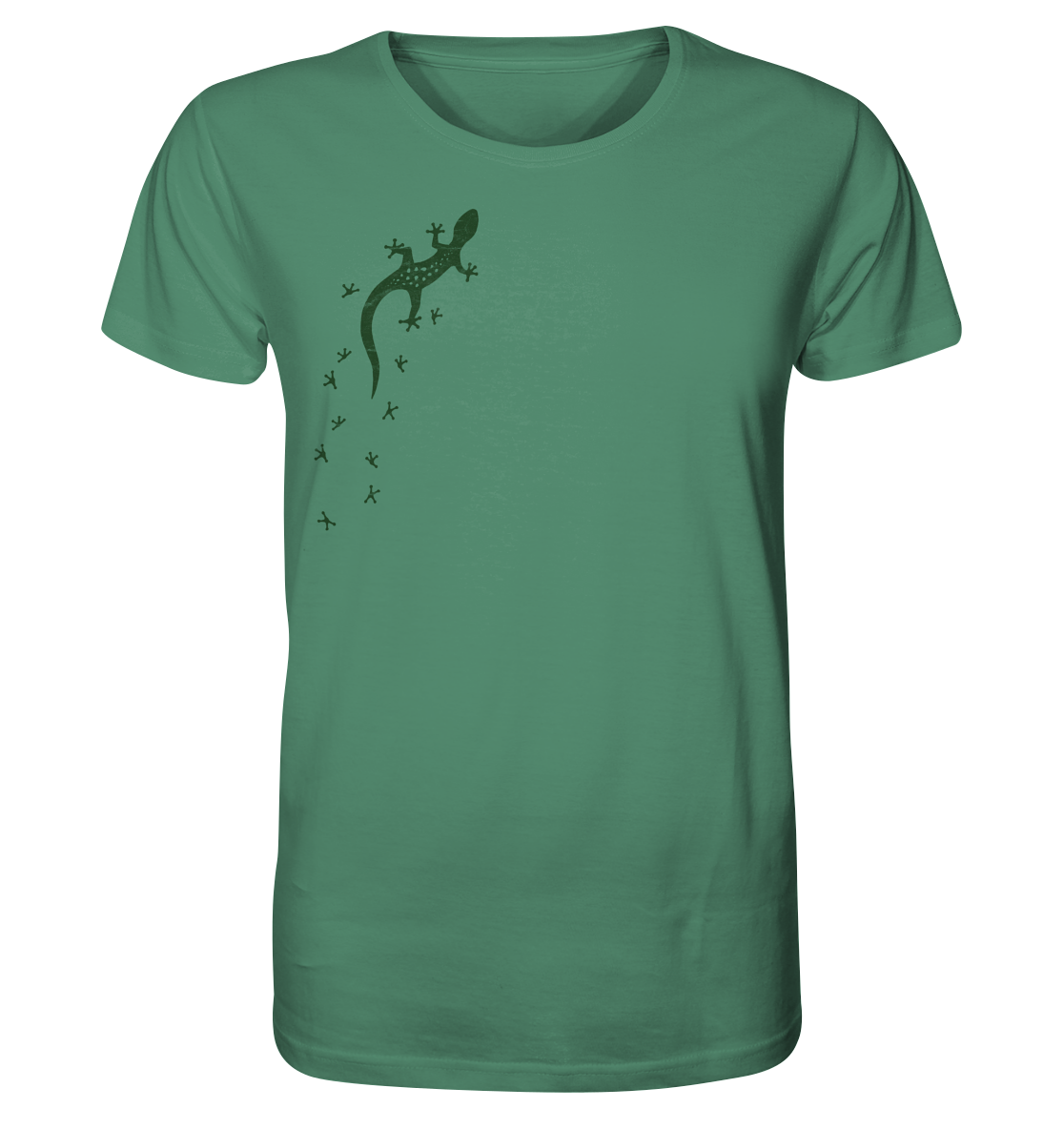Gecko Eidechse Silhouette dunkel - Organic Shirt