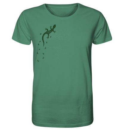 Gecko Eidechse Silhouette dunkel - Organic Shirt